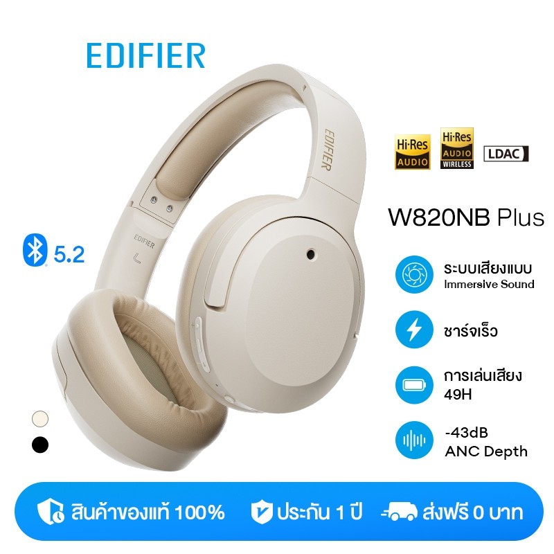 เช็คก่อนช็อป: Edifier W820NB PLUS หูฟัง Bluetooth ตัดเสียงรบกวน Full-Size คุ้มค่าจริงหรือ?